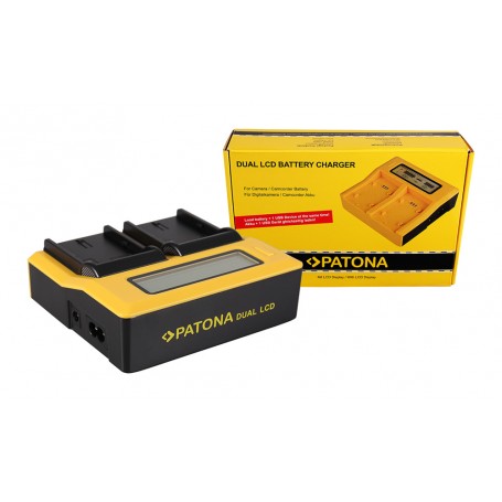 Patona caricabatterie doppio con display per LP-E6